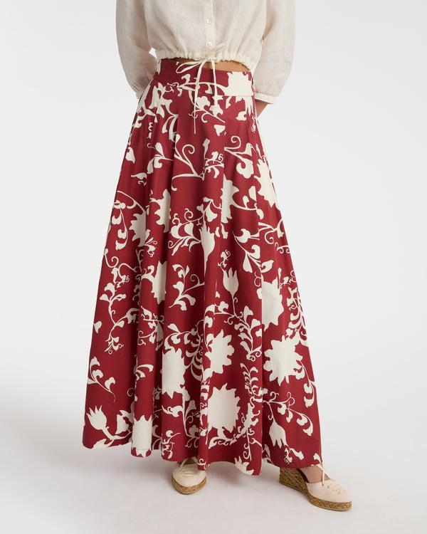 Emporio Sirenuse Flaminia Skirt In Flower Screen Print
