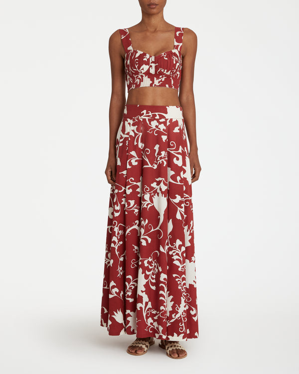 Emporio Sirenuse Flaminia Skirt In Flower Screen Print