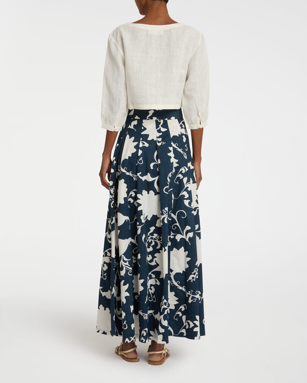 Emporio Sirenuse Flaminia Skirt In Flower Screen Print