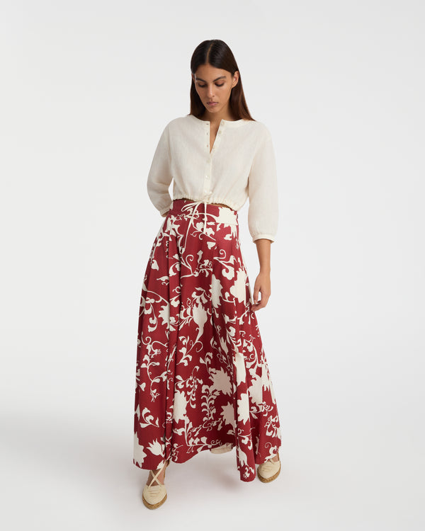emporio sirenuse Flaminia Skirt in Flower Screen Print