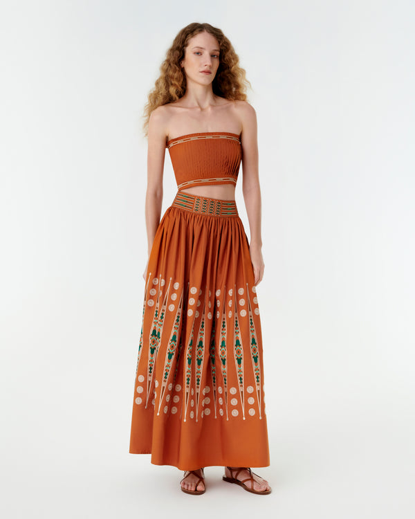 Emporio Sirenuse Flavia Top With Backgammon Embroidery