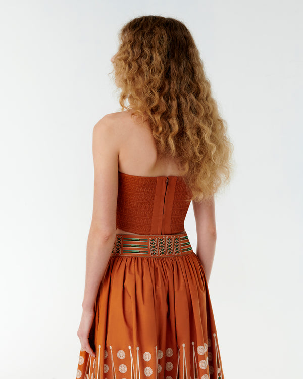 Emporio Sirenuse Flavia Top With Backgammon Embroidery