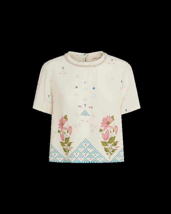 Emporio Sirenuse Gabrielle Top In Indian Rose Print