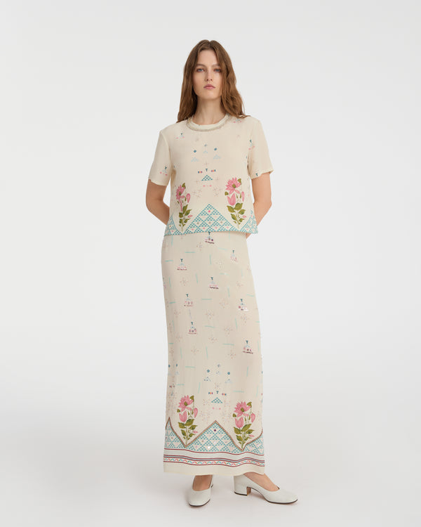 Emporio Sirenuse Gabrielle Top In Indian Rose Print