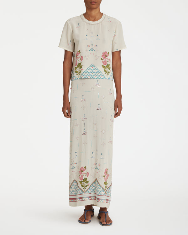 Emporio Sirenuse Gabrielle Top In Indian Rose Print