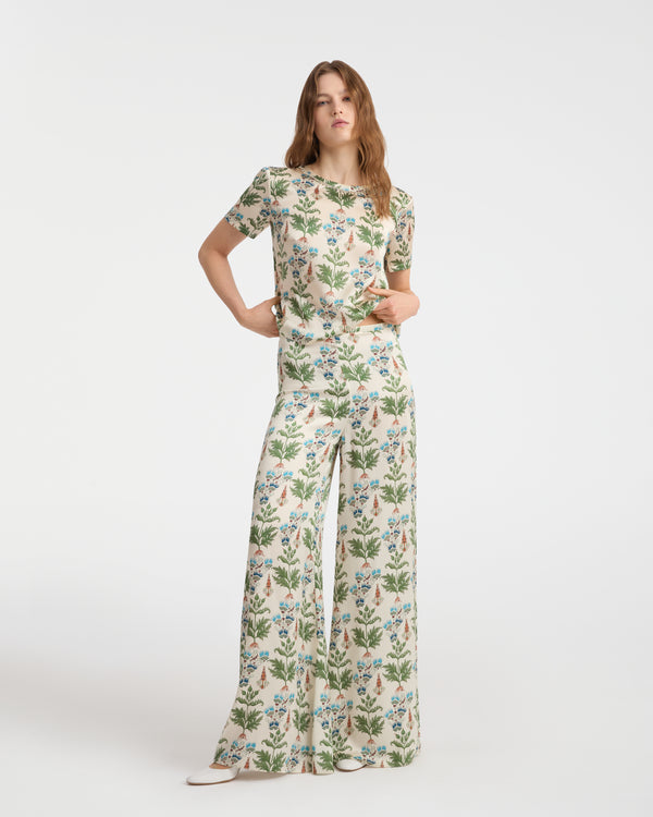 Emporio Sirenuse Gabrielle Top In Persian Botanic Print