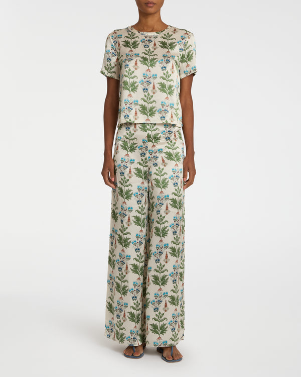 Emporio Sirenuse Gabrielle Top In Persian Botanic Print