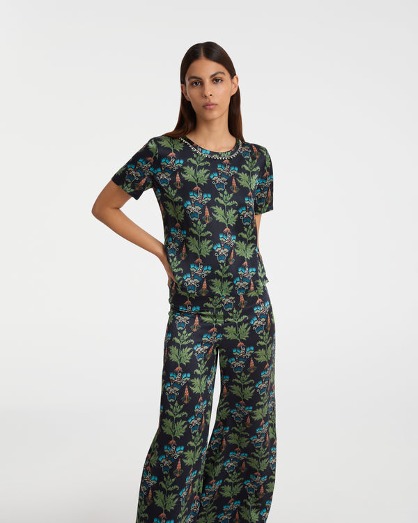 Emporio Sirenuse Gabrielle Top In Persian Botanic Print