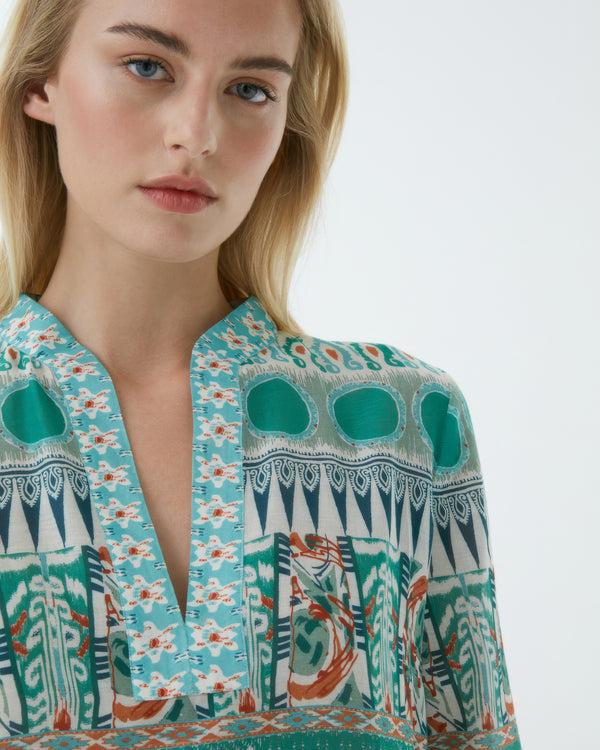 Emporio Sirenuse Giada Caftan In Tribal Botanic Print