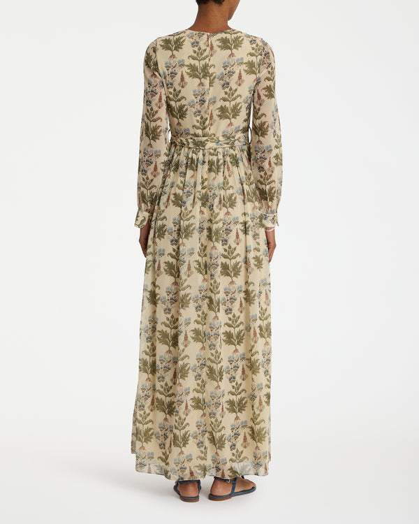 Emporio Sirenuse Giorgina Dress In Shiny Persian Botanic Print