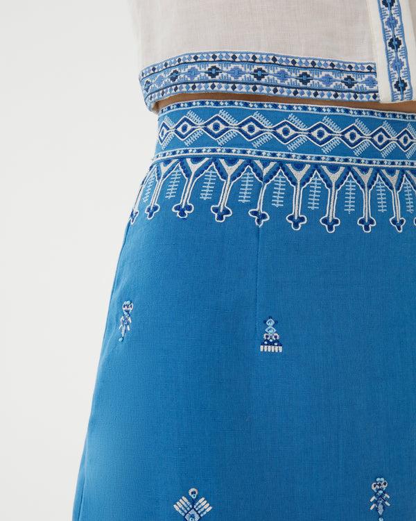 Emporio Sirenuse Giuliana Skirt With Astragal Embroidery