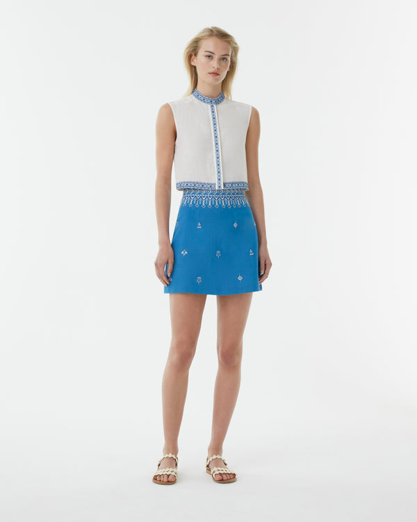emporio sirenuse Giuliana Skirt With Astragal Embroidery