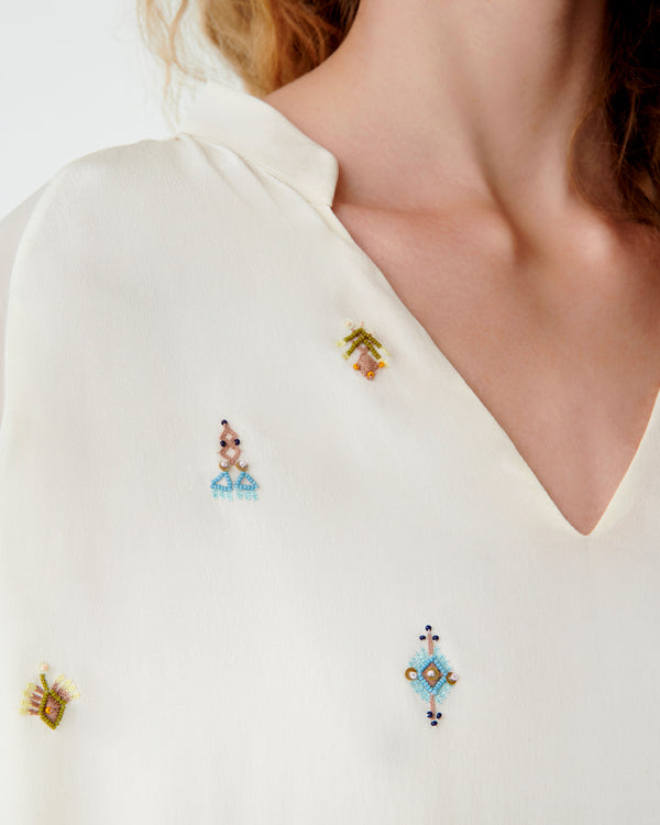 Emporio Sirenuse Ilizia Blouse With Astragal Embroidery