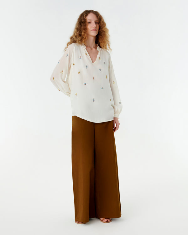 Emporio Sirenuse Ilizia Blouse With Astragal Embroidery