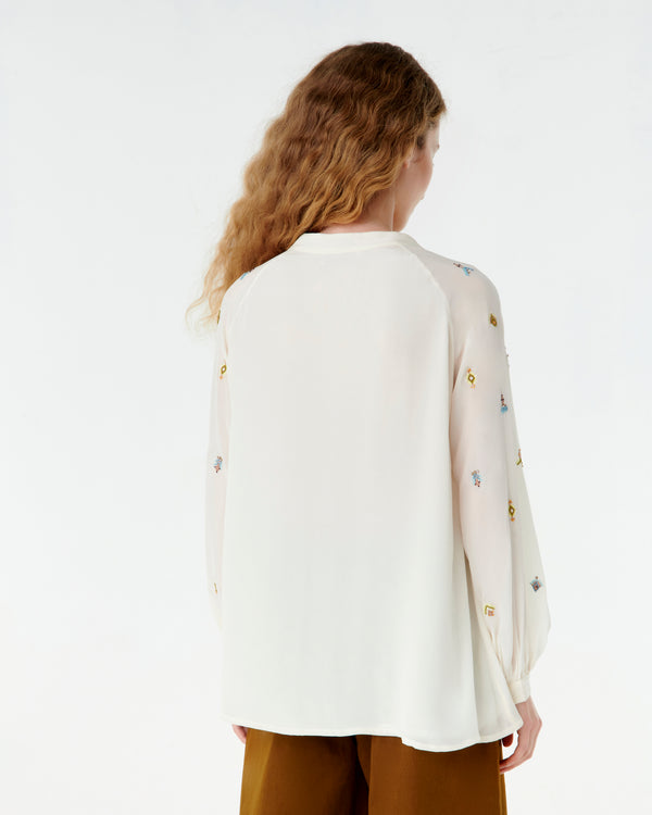 Emporio Sirenuse Ilizia Blouse With Astragal Embroidery