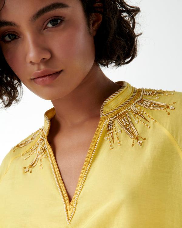 Emporio Sirenuse Ilizia Blouse With Backgammon Embroidery