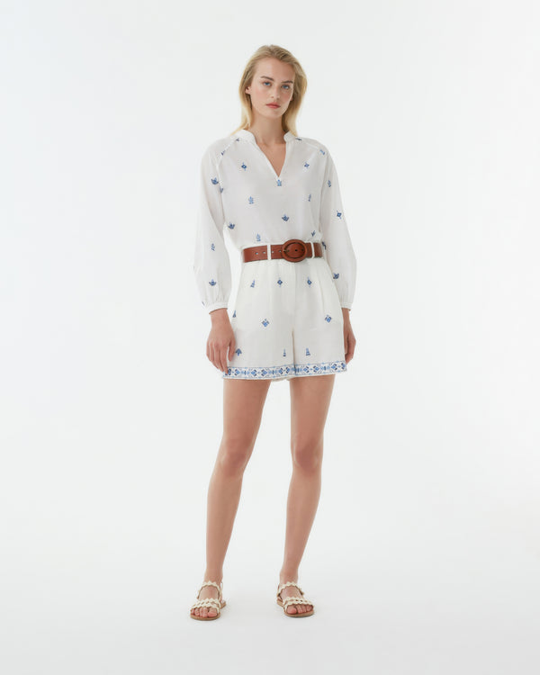 Emporio Sirenuse Ilizia Shirt With Astragal Embroidery