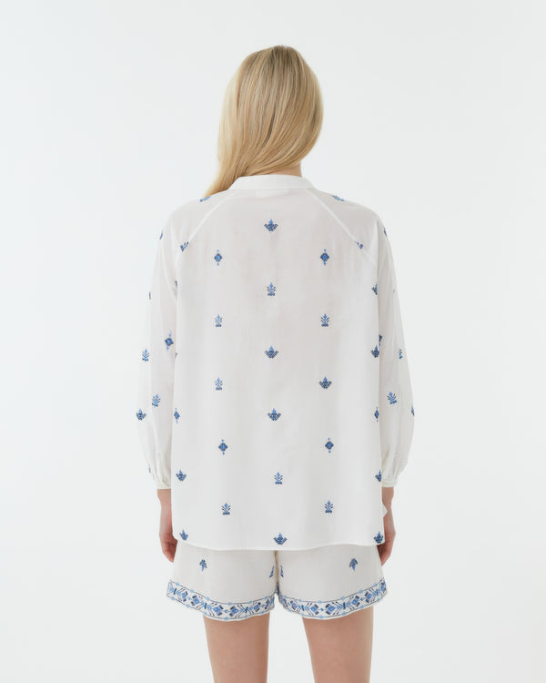 Emporio Sirenuse Ilizia Shirt With Astragal Embroidery