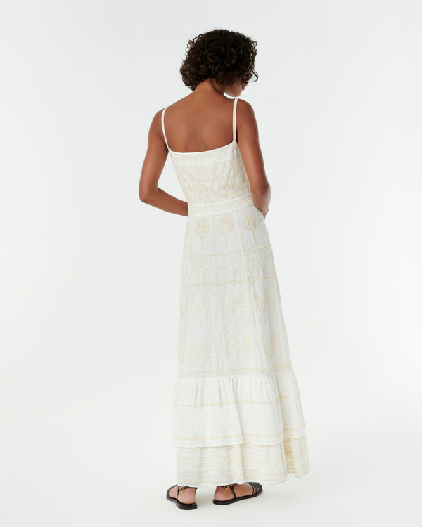 Emporio Sirenuse Indah Dress With Greek Rooster Embroidery