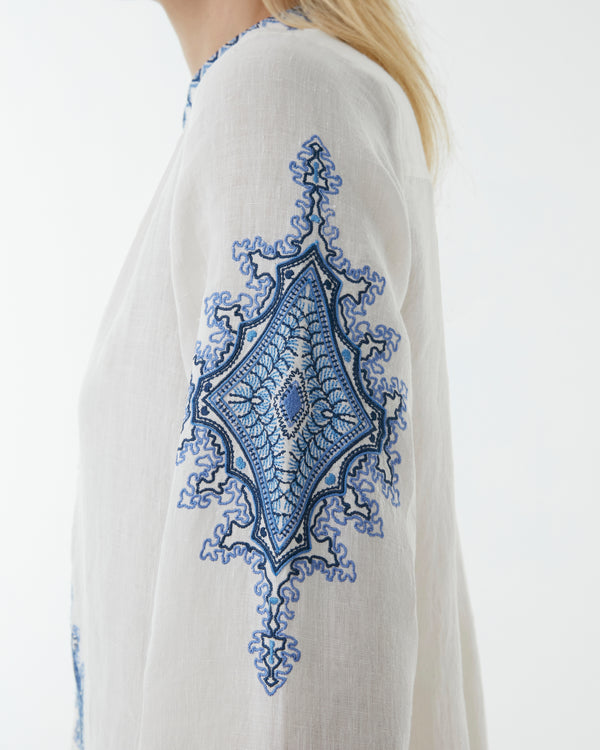 Emporio Sirenuse Jenna Caftan With Astragal Embroidery