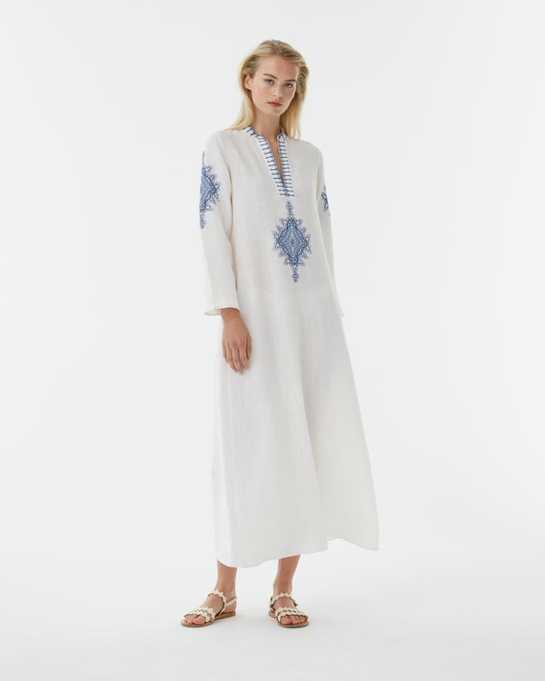 emporio sirenuse Jenna Caftan With Astragal Embroidery
