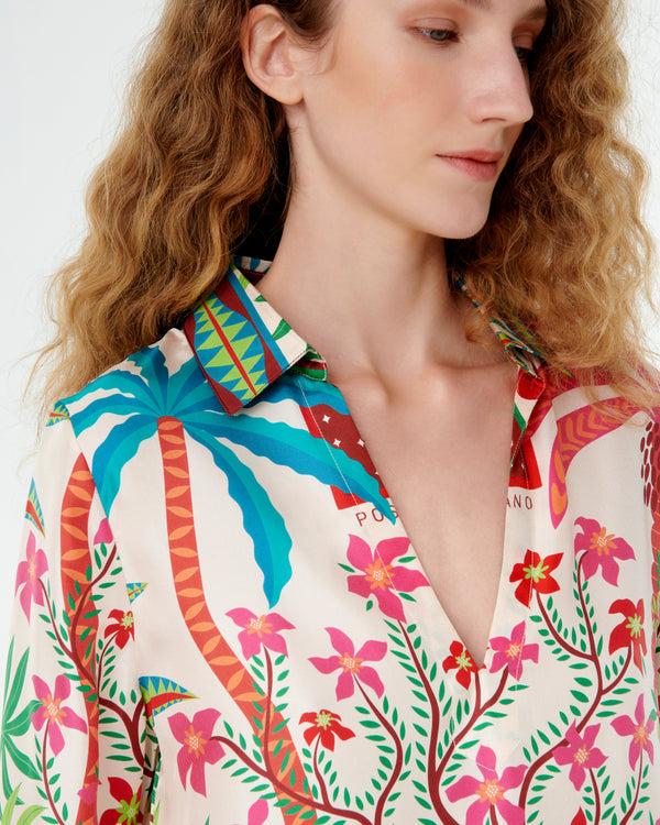 Emporio Sirenuse Jia Tunic In Louis Barthélemy Print