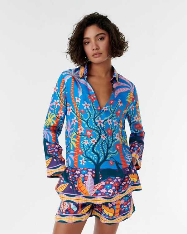 emporio sirenuse Jia Tunic in Louis Barthélemy Print