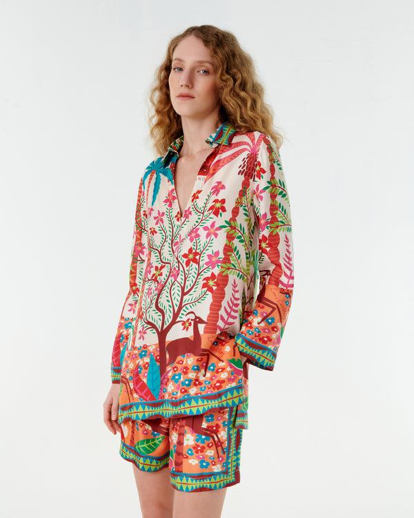 emporio sirenuse Jia Tunic in Louis Barthélemy Print