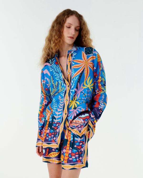 emporio sirenuse Kelsy Shirt in Louis Barthélemy Print