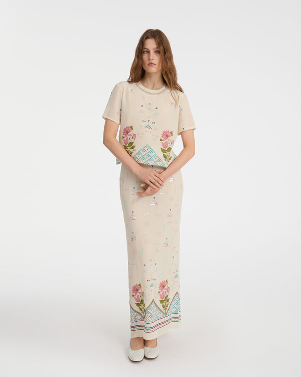 Emporio Sirenuse Laurelle Skirt In Indian Rose Print