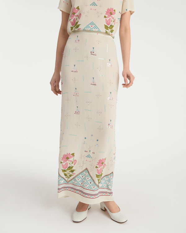 Emporio Sirenuse Laurelle Skirt In Indian Rose Print