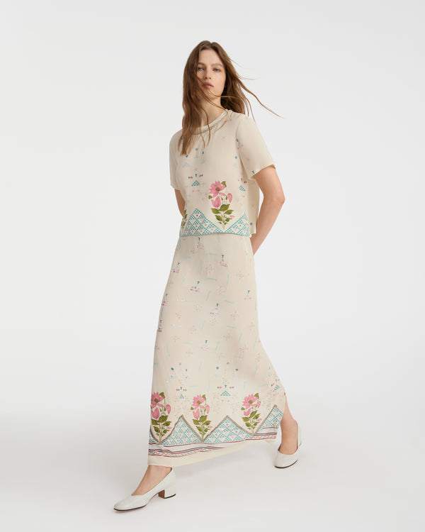 emporio sirenuse Laurelle Skirt in Indian Rose Print