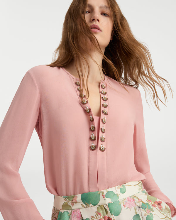 emporio sirenuse Lauren Blouse with Embroidery Beads