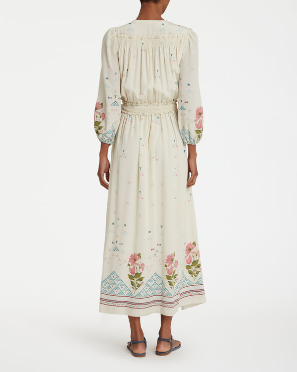 Emporio Sirenuse Lavinia Dress In Indian Rose Print
