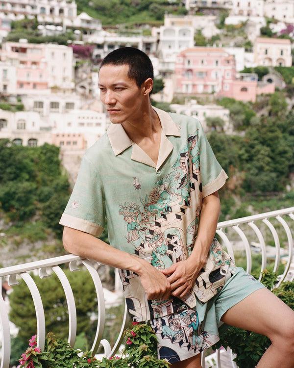 Emporio Sirenuse Le Sirenuse Swim Trunks By Lucio Liguori