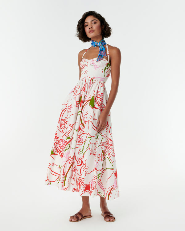 Emporio Sirenuse Long Twilly Scarf In Louis Barthélemy Print