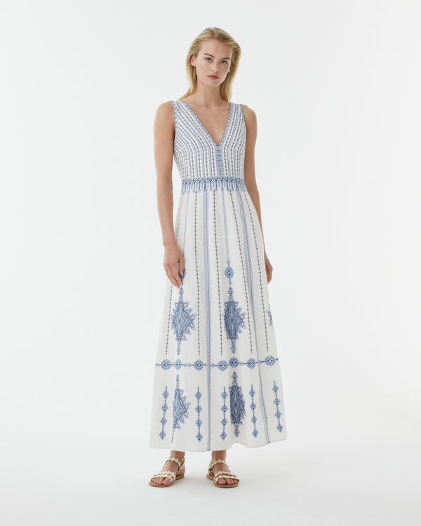 emporio sirenuse Nellie Dress With Astragal Embroidery