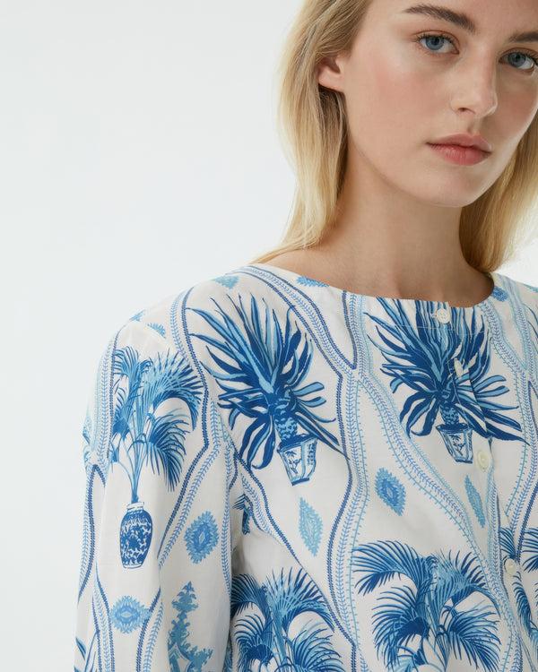 Emporio Sirenuse New Jinny Blouse In Garden Mesh Print