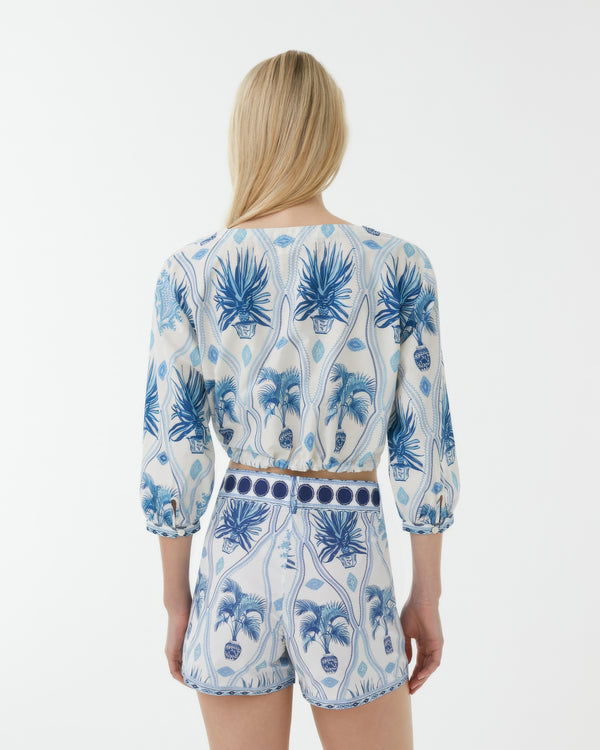Emporio Sirenuse New Jinny Blouse In Garden Mesh Print