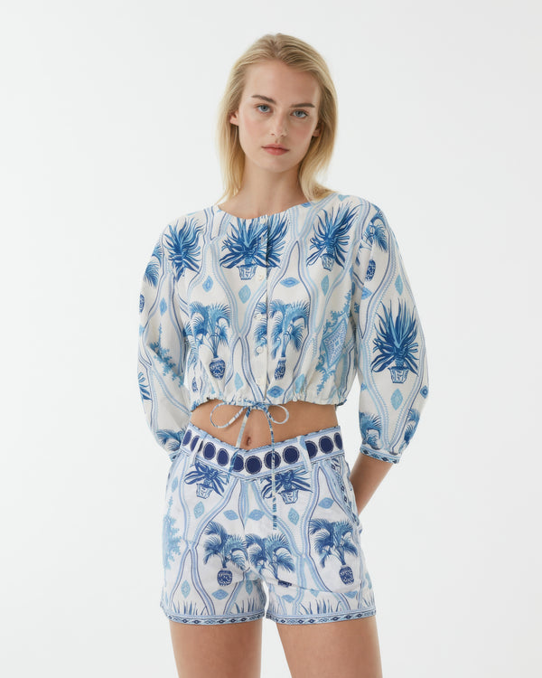emporio sirenuse New Jinny Blouse in Garden Mesh Print