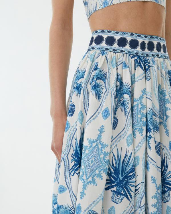 Emporio Sirenuse Ombretta Skirt In Garden Mesh Print