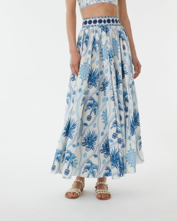 Emporio Sirenuse Ombretta Skirt In Garden Mesh Print
