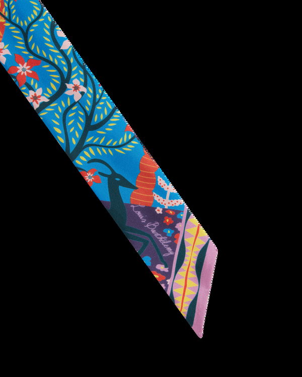 Emporio Sirenuse Short Twilly Scarf In Louis Barthélemy Print