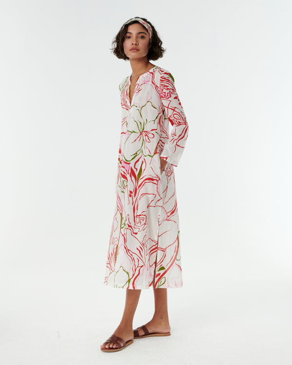 Emporio Sirenuse Short Twilly Scarf In Louis Barthélemy Print