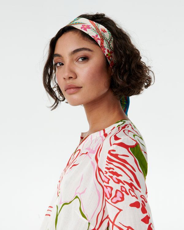 emporio sirenuse Short Twilly Scarf in Louis Barthélemy Print