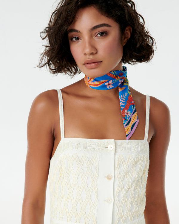 emporio sirenuse Short Twilly Scarf in Louis Barthélemy Print