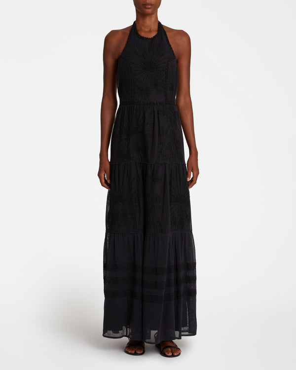 Emporio Sirenuse Sibilla Dress With Flower Net Embroidery