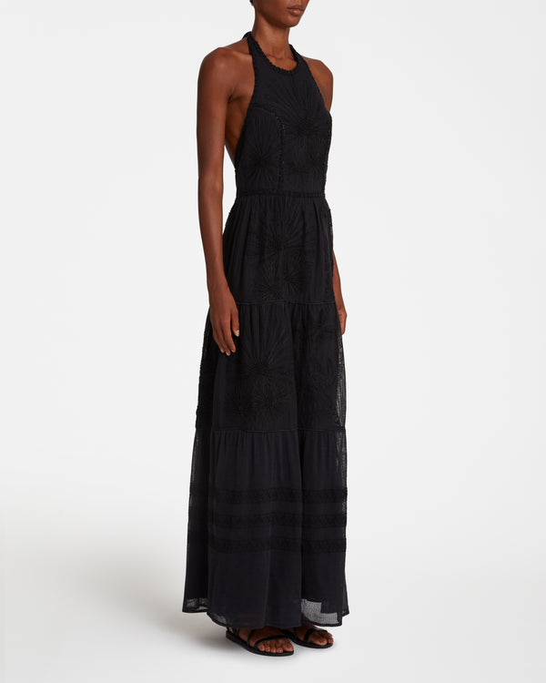 Emporio Sirenuse Sibilla Dress With Flower Net Embroidery