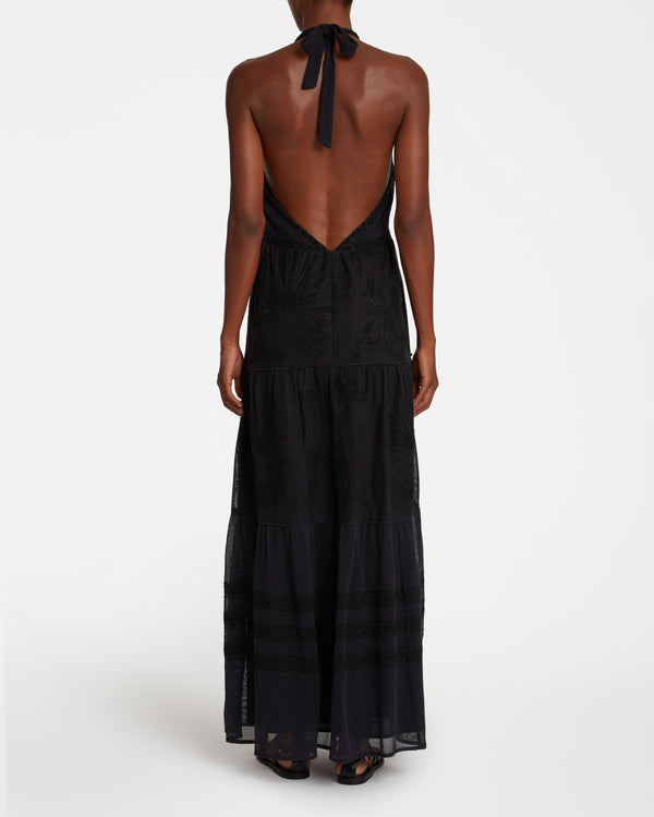 Emporio Sirenuse Sibilla Dress With Flower Net Embroidery