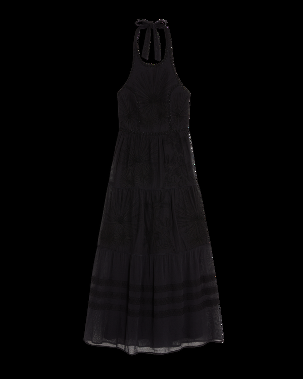 emporio sirenuse Sibilla Dress With Flower Net Embroidery